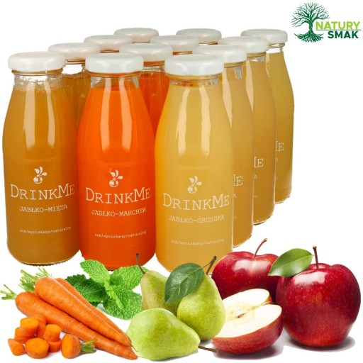 DrinkMe Juice 100% Apple Hruška 100% NATURAL, lisovaný, 250ml nat. zamračené