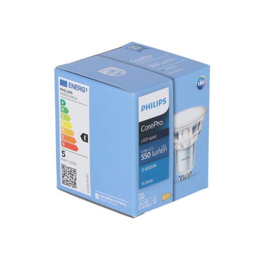 LED ŽIAROVKA GU10 4,9W 6500K studená biela 120° 550lm PHILIPS