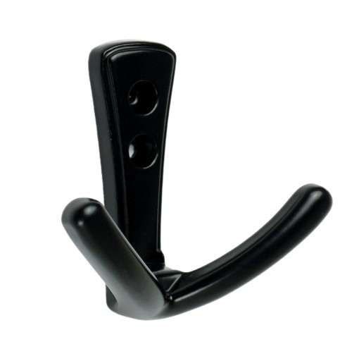 Dvojitý vešiak Anchor, zamak, skrutkovaný, čierny