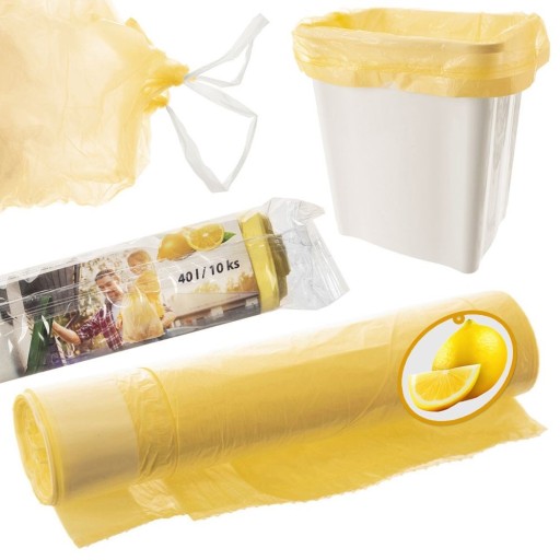 10x vrecia na odpadky vonný odpad LEMON sada vriec s páskou 40L