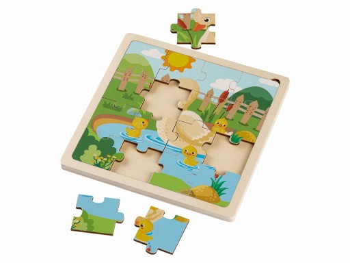 DREVENÉ PUZZLE VZDELÁVACIE BLOKY PRE DETI KAČIČKY 3+