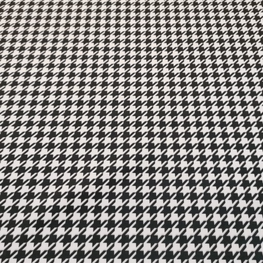Poťahová látka velúrová potlač geometrický materiál Houndstooth čierna a biela