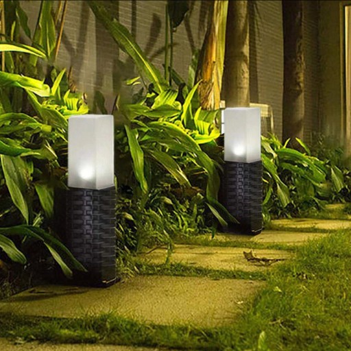 LED solárne svietidlo, zapustený štvorcový stĺpik, záhradná dekorácia, vstupy na terasu, P-302