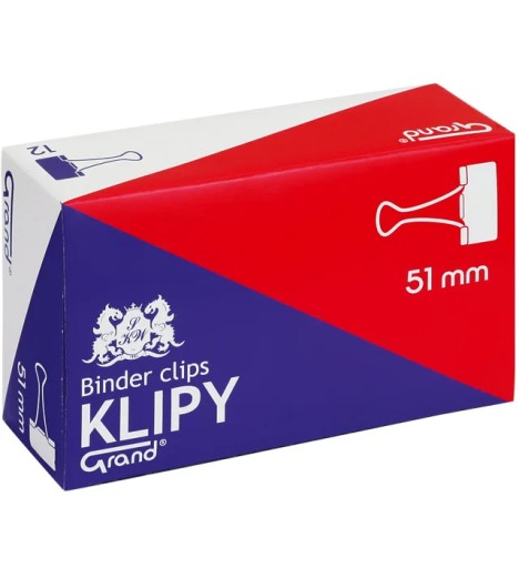 Klip office CLIPS 51mm (2 palce) 12ks GRAND