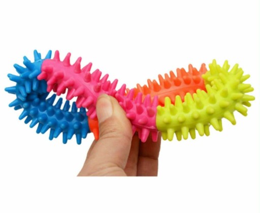 Veľké farebné hryzátko pre psov, hračka Soft Ring, 15 cm, hroty