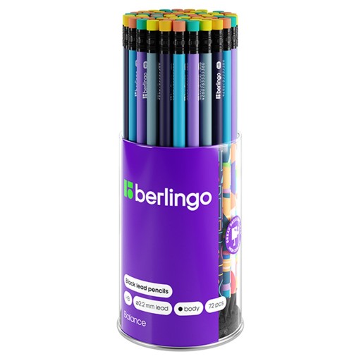 Čierna ceruzka na drevo HB s gumou Balance Berlingo