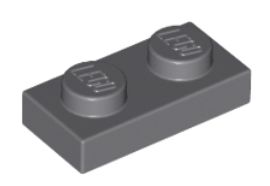 LEGO TANIER 1X2 TMAVO SIVÁ Č. 3023 PRE 4 KS