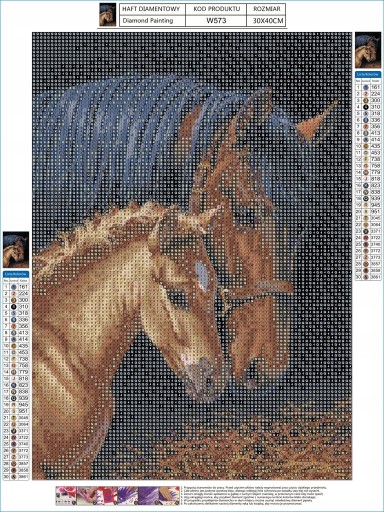 Diamantové vyšívanie HORSES Diamantová maľba HORSE MOSAIC 5D diamantový rezací papier