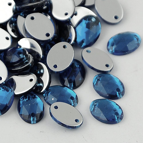 Štrasové kamienky na šitie akrylové oválne 18x13x5mm 10 ks