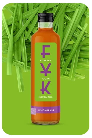 Kombucha citrónová tráva 0,25l Forever Young nápoj FYK