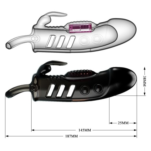+2,5 cm návlek na penis s vibráciami Pretty Love