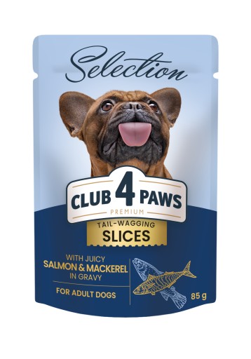 CLUB 4 PAWS Výberová omáčka z lososa a makrely pre psa 85g