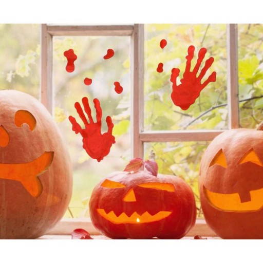 DEKORÁCIA HALLOWEENSKÉ okno Krvavé ruky GÉL
