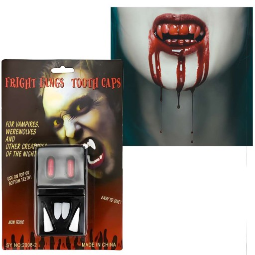 UPÍRSKE FANGS zubami umelá krv HALLOWEEN upír