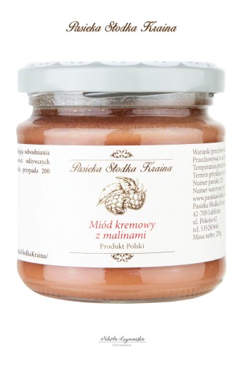 KRÉMOVÝ NEKTÁROVÝ MED S MALINAMI APYIEKA SWEET LAND 250G NATURAL