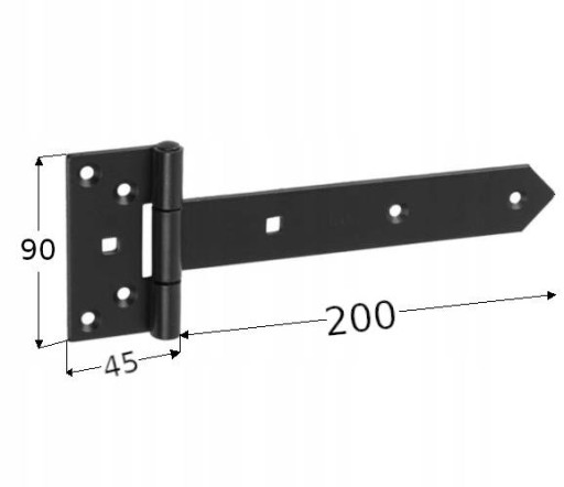 Čierna závesová okenica brány ZB200 200x45x90x3,0mm Domax 1 kus