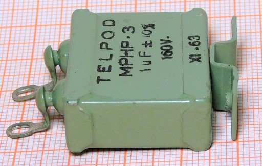 Hermetický kondenzátor 1uF 160V MPHP 3 TELPOD - cena za 2 kusy