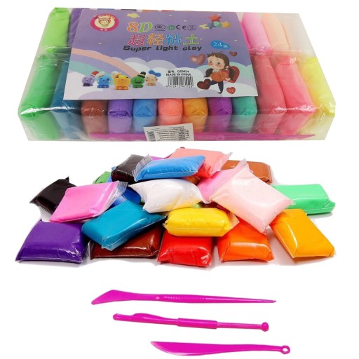 SUPER HLINA PLASTICÍNOVÁ POLYMÉROVÁ PENA 48 ks. - Farebná zábava