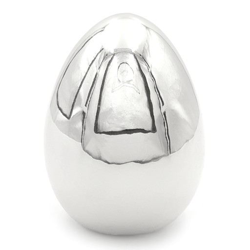 Keramické veľkonočné vajíčko 9 cm STRIEBORNÉ