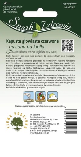 Semená na klíčky, hlavná kapusta. 10g - Semená - W. Legutko