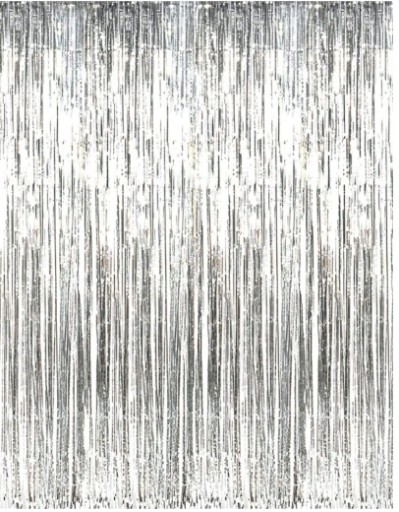 DEKORAČNÝ ZÁCLONU STRIEBORNÝ ZÁCLONA 100x200 cm