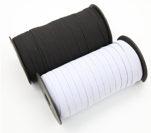 PLETENÁ GUMA, PLOCHÁ, ODEVNÁ KRAJČÍRSKA UCHA, 1,5cm, BIELA 15mm - 5m