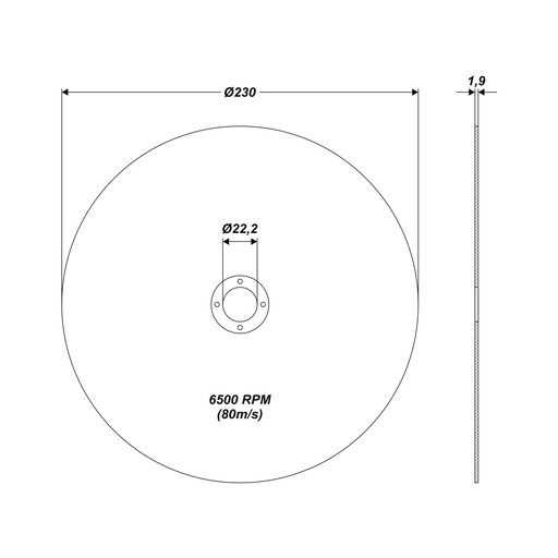INOX rezací kotúč na kov 230x22,2x1,9mm, A60P