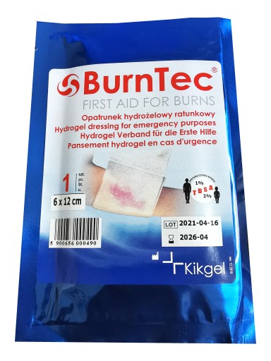 BurnTec záchranný hydrogélový obväz 6x12 cm