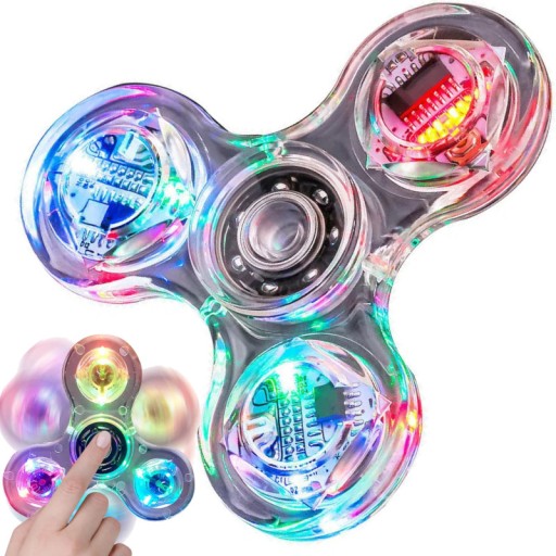 FIDGET SPINNER SVIETIACA LED TRANSPARENTNÁ FAREBNÁ PRÉMIOVÁ HRA PRE DETI