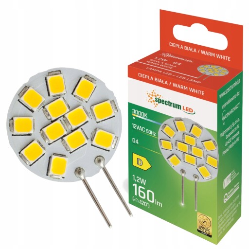 LED žiarovka G4 12V 1,2W 20mm TEPLÁ WW