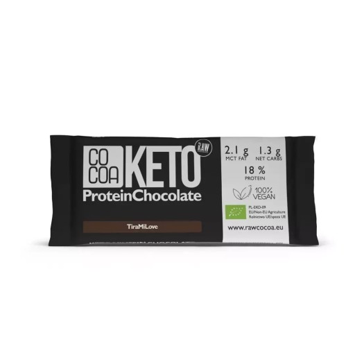 Keto Proteínová čokoláda s príchuťou Tiramisu Bio 40 G - Kakao