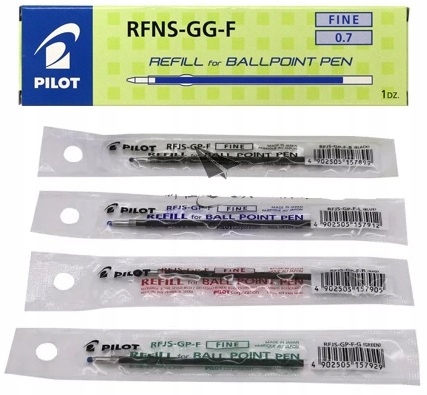 Krátka náplň do pier PILOT Rexgrip, B2P, Super Grip, 4 farby na výber