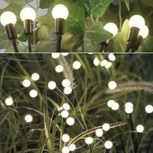 Studená biela solárna lampa dekorácia terasa balkón záhrada 6LED gule P-376