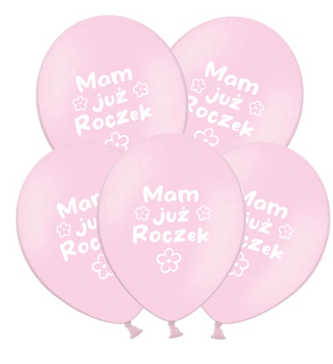 Ružové I'm One Year Old Balloons 1st Birthday 5 kusov