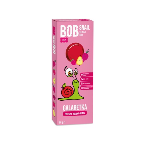 Hruškovo-malinovo-cviklové ovocné želé bez pridaných cukrov 27g BOB SLIMÁK