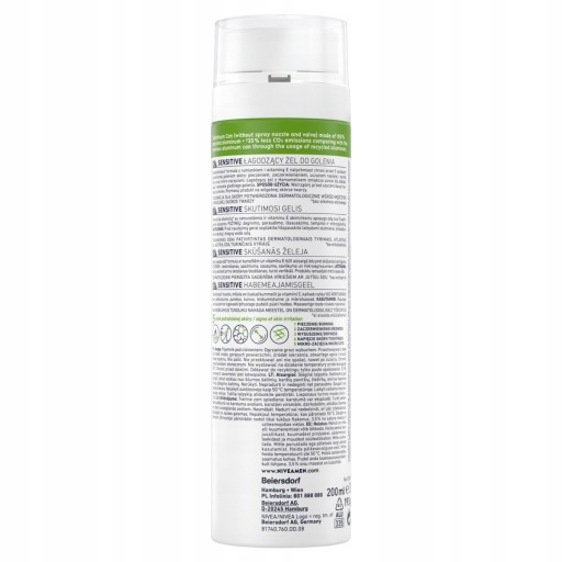 NIVEA MEN SENSITIVE Gél na holenie pre mužov, jemný a upokojujúci, 200 ml