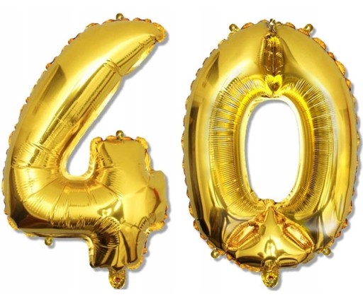 Narodeninové balóny 40 HAPPY BIRTHDAY zlato čierne s dekoráciou KONFETTI HEL 6