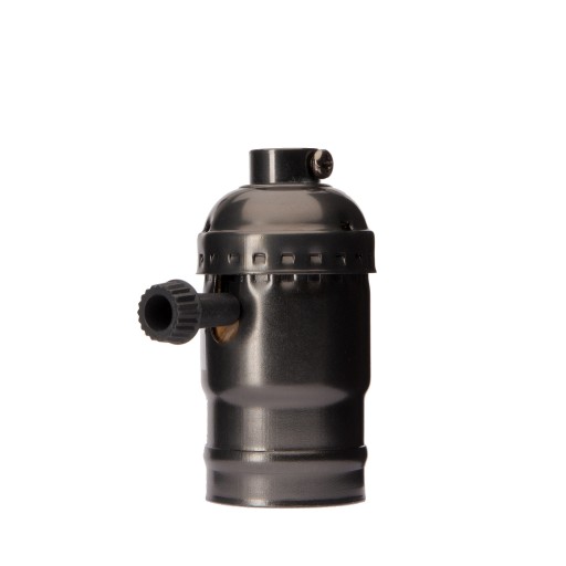 Ozdobný držiak lampy EKO E27 retro Black ON/OFF