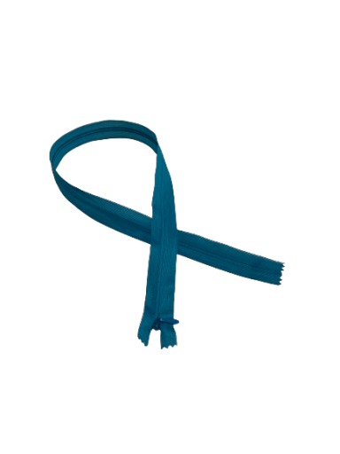 Zips, SAMOSTATNÝ Zips, KRYTÁ ČIPKA, 50 cm, TYRKYSOVÁ