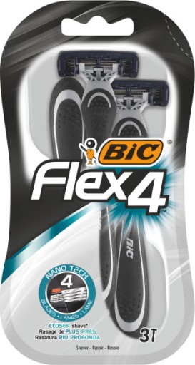 BIC FLEX 4 PÁNSKE holiace žiletky so 4 čepeľami - 3 KS