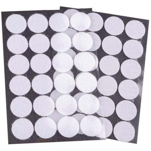 Samolepiace krúžky na suchý zips 25mm 24 párov BIELY