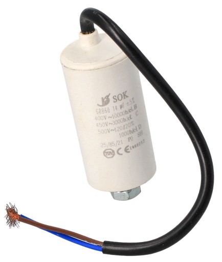 ŠTARTOVACÍ KONDENZÁTOR MOTORA 14uF 450V S KÁBLOM
