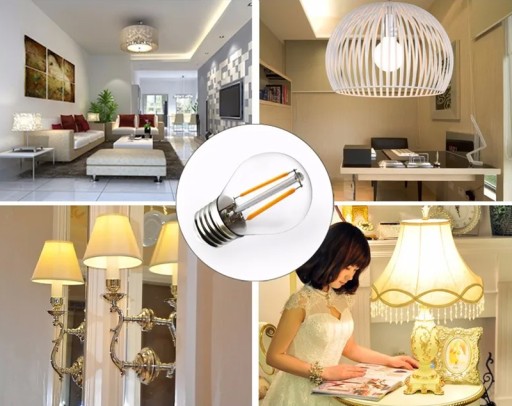 E27 G45 šedá Edison LED žiarovka, ozdobné vlákno, svetlá, účinná, dekoratívna
