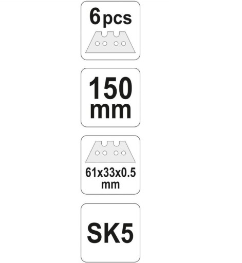 NÔŽ S TRAPÉZOVOU ČEPELOU 150mm + ČEPELE