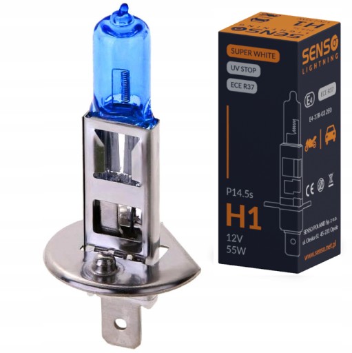 SENSO SUPER BIELA H1 ŽIAROVKA 12V 55W E4 MODRÁ XENON