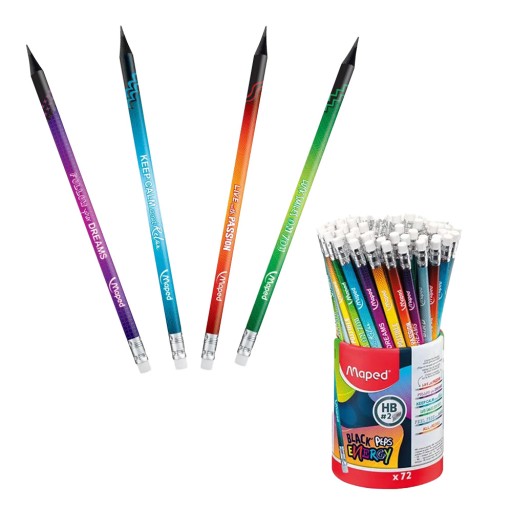 ceruzka s gumou BLACK'PEPS ENERGY HB MAPED
