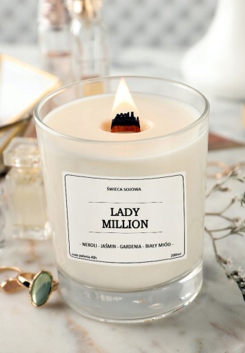 LADY MILLION sójová vonná sviečka 200ml