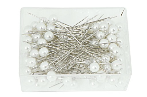 Perličkové korálky na špendlíku 10mm/30ks BIELA/KRÉMOVÁ