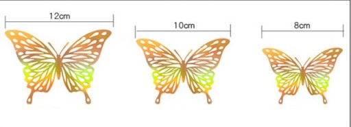 Motýle 3D samolepky na stenu Golden Butterflies