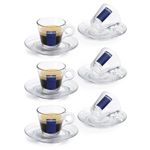 Šálka na espresso Lavazza 70ml, podšálka, sklo, 1 ks